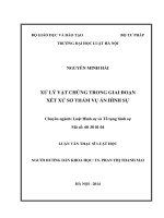 Xử lý vật chứng trong giai đoạn xét xử sơ thẩm vụ án hình sự 