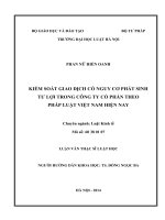 Kiểm soát giao dịch có nguy cơ phát sinh tư lợi trong công ty cổ phần theo pháp luật việt nam hiện nay  