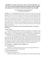 NGHIÊN cứu KHẢ NĂNG nảy mầm và SINH TRƯỞNG của cây LIM XANH (ERYTHROPHLEUM FORDII OLIVER) TRONG GIAI đoạn vườn ươm tại TRƯỜNG đại học QUẢNG BÌNH (tt) 