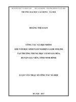 Công tác xã hội nhóm đối với nam học sinh nghiện game online tại Trường Trung học cơ sở Gia Hòa, Huyện Gia Viễn, Tỉnh Ninh Bình (Luận văn thạc sĩ)