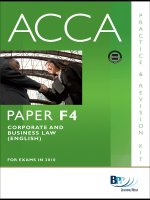 ACCA f4 BPP revision kit 2010 