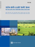 Revising the land law to enable sustainable development in vietnam summary of priority policy recommendations drawn from world bank studies 