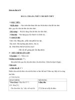 Giáo án Đại số 8 chương 1 bài 11: Chia đa thức cho đơn thức