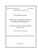 Phòng ngừa tội trộm cắp tài sản trên địa bàn tỉnh nghệ an  