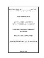 Quyền xác định lại giới tính một số vấn đề lý luận và thực tiễn  