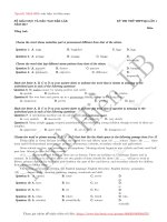 ĐỀ THI THỬ THPT QUỐC GIA MÔN TIẾNG ANH CÓ ĐÁP ÁN   GD đt đăk lăk lần 1  năm 2017