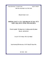 Phòng ngừa các tội phạm về ma túy trên địa bàn tỉnh thanh hóa  