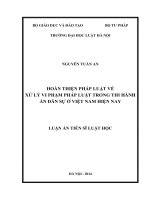 Hoàn thiện pháp luật về xử lý vi phạm pháp luật trong thi hành án dân sự ở việt nam hiện nay  