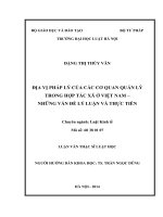 Địa vị pháp lý của các cơ quan quản lý trong hợp tác xã ở việt nam   những vấn đề lý luận và thực tiễn  