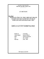 Đánh giá công tác thực hiện quy hoạch sử dụng đất của huyện Văn Quan  tỉnh Lạng Sơn giai đoạn 2010  2013 (Khóa luận tốt nghiệp)