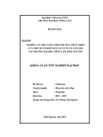 Nghiên cứu khả năng sinh trưởng, phát triển của một số tổ hợp ngô lai vụ Xuân năm 2014 tại trường Đại học Nông Lâm Thái Nguyên (Khóa luận tốt nghiệp)