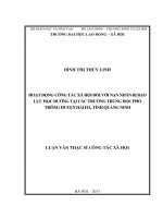 Hoạt động công tác xã hội đối với nạn nhân bị bạo lực học đường tại các trường trung học phổ thông huyện Hải Hà, tỉnh Quảng Ninh (Luận văn thạc sĩ)