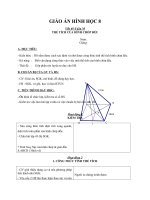 Giáo án Hình học 8 chương 4 bài 9: Thể tích của hình chóp đều