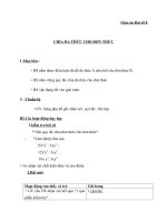 Giáo án Đại số 8 chương 1 bài 11: Chia đa thức cho đơn thức