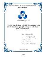 Nghiên cứu xây dựng qui trình chiết xuất cao ớt từ trái ớt (Capsicum sp.) định hướng sản xuất thuốc giảm đau dùng ngoài