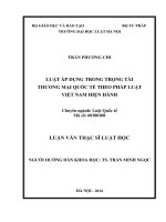 Luật áp dụng trong trọng tài thương mại quốc tế theo pháp luật việt nam hiện hành  