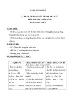Giáo án Đại số 8 chương 1 bài 7: Phân tích đa thức thành nhân tử bằng phương pháp dùng hằng đẳng thức