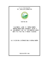 Vai trò của phụ nữ nông thôn trong phát triển kinh tế xã hội hộ gia đình tại một số xã trên địa bàn huyện Sơn Động, tỉnh Bắc Giang (Luận văn thạc sĩ)