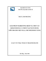 Giải pháp marketing dịch vụ cho vay khách hàng cá nhân tại ngân hàng liên doanh việt nga, chi nhánh đà nẵng