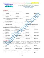 Đề thi thử THPT 2018 môn Hóa Trường THPT chuyên Biên Hòa Hà Nam Lần 1 File word Có đáp án Có lời giải chi tiết