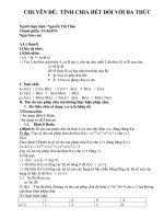 CHUYÊN đề tinh chia hết đối với da thức