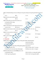 Đề thi thử THPT 2018 môn Hóa Trường THPT chuyên Thái Bình Lần 2 File word Có đáp án Có lời giải chi tiết