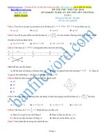 Đề thi thử THPT 2018 môn Toán Sở GDĐT Nghệ An Liên trường THPT Lần 1  File word Có đáp án Có lời giải chi tiết