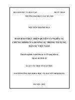 Đảm bảo thực hiện quyền và nghĩa vụ chứng minh của đương sự trong tố tụng dân sự việt nam  