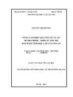 Nâng cao hiệu quả xét xử vụ án hành chính   nhìn từ góc độ bảo đảm tính độc lập của tòa án 