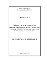 Nghiên cứu sử dụng lá cây chè đại (Trichanthera gigantea) bổ sung vào khẩu phần ăn cho lợn thịt F1 (Đực rừng x Địa phương) nuôi tại huyện Yên Sơn tỉnh Tuyên Quang (Luận văn thạc sĩ)