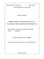 Phòng, chống vi phạm pháp luật của người chưa thành niên ở tỉnh hà tĩnh hiện nay  