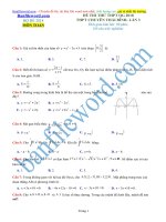 Đề thi thử THPT 2018 môn Toán Trường THPT chuyên Thái Bình Lần 3 File word Có đáp án Có lời giải chi tiết