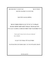 Hoàn thiện pháp luật về xử lý vi phạm hành chính trên biển thuộc thẩm quyền của lực lượng cảnh sát biển việt nam hiện nay  