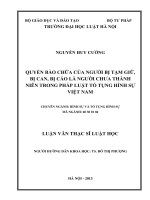 Quyền bào chữa của người bị tạm giữ, bị can, bị cáo là người chưa thành niên trong pháp luật tố tụng hình sự việt nam 