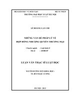 Những vấn đề pháp lý về hợp đồng nhượng quyền thương mại 