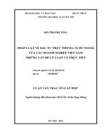 Pháp luật về đầu tư trực tiếp ra nước ngoài của các doanh nghiệp việt nam   những vấn đề lý luận và thực tiễn  