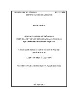 Giáo dục pháp luật thông qua phiên tòa xét xử lưu động của tòa án nhân dân tại thành phố hải phòng hiện nay 
