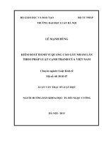 Kiểm soát hành vi quảng cáo gây nhầm lẫn theo pháp luật cạnh tranh của việt nam  