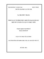 Pháp luật về hình thức khuyến mại giảm giá một số vấn đề lý luận và thực tiễn 
