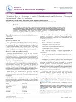 uv visible spectrophotometric method development and validation of assay of paracetamol tablet formulation 2155 9872 1000151
