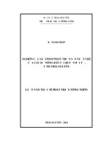 Nghiên cứu giải pháp phát triển sản xuất chè của các hộ nông dân tại huyện Đại Từ, tỉnh Thái Nguyên (Luận văn thạc sĩ)