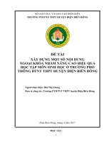 SK  xây dựng một số nội dung ngoại khóa nhằm nâng cao hiệu quả học tập môn sinh học ở trường PTDTNT THPT huyện điện biên đông 