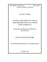 Tổ chức và hoạt động của cơ quan hành chính nhà nước tại các đô thị ở việt nam hiện nay 