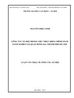 Công tác xã hội trong việc thực hiện chính sách giảm nghèo tại quận đống đa, thành phố hà nội 