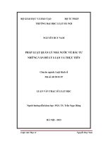 Pháp luật quản lý nhà nước về đầu tư   những vấn đề lý luận và thực tiễn  