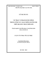 Xử phạt vi phạm hành chính trong lĩnh vực giao thông đường bộ trên địa bàn thị xã bỉm sơn 