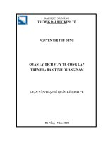 Quản lý dịch vụ y tế công lập trên địa bàn tỉnh quảng nam