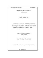 Những vấn đề pháp lý về tổ chức và hoạt động của tổng công ty đầu tư và kinh doanh vốn nhà nước   SCIC 