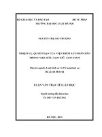 Nhiệm vụ, quyền hạn của viện kiểm sát nhân dân trong việc bắt, tạm giữ, tạm giam  