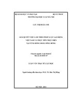Giải quyết việc làm theo pháp luật lao động việt nam và thực tiễn thực hiện tại vùng đồng bằng sông hồng 